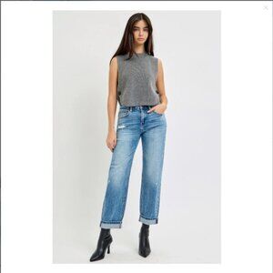 Risen Jeans - High Rise Ankle Boyfriend Distressed Jeans - PGA21013 7/28